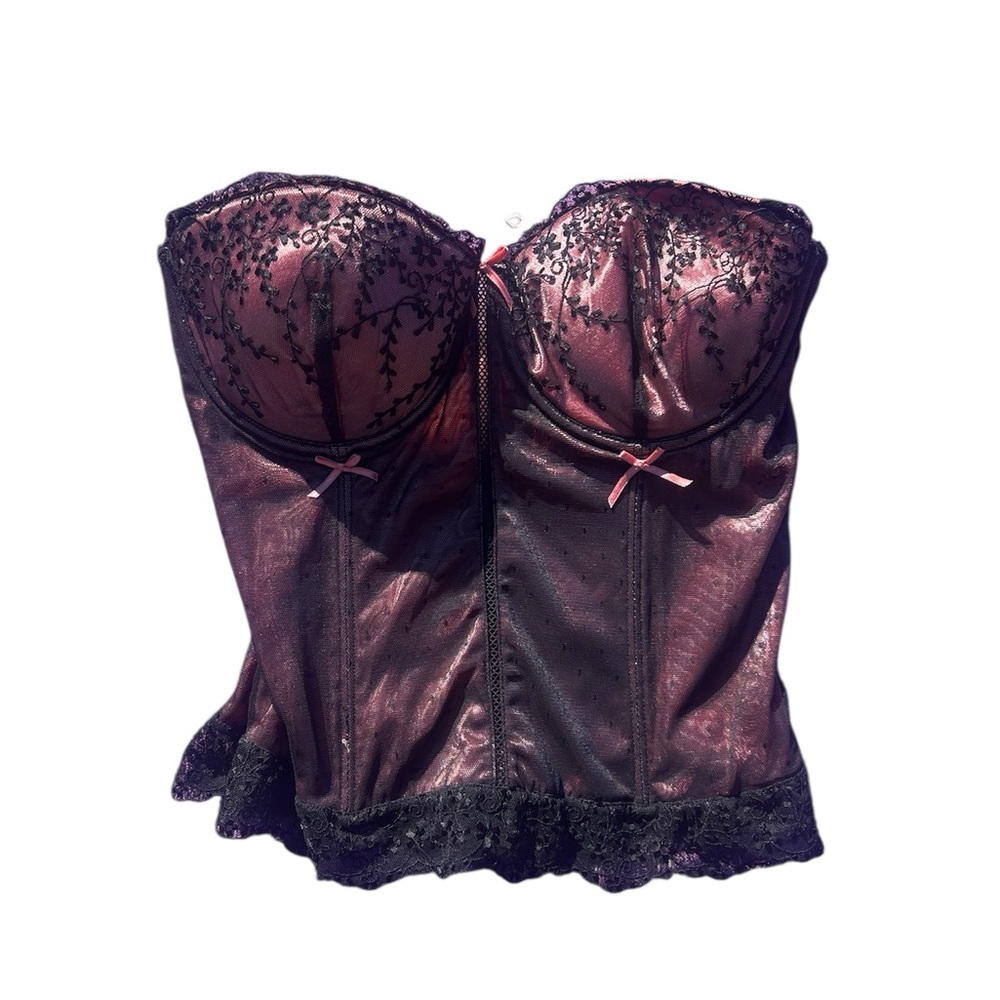 Stunning Black and Pink Lace Corset